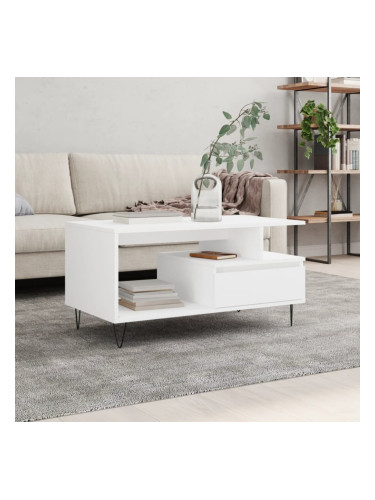 Sonata H Кафе маса, бяла, 90x49x45 см, инженерно дърво