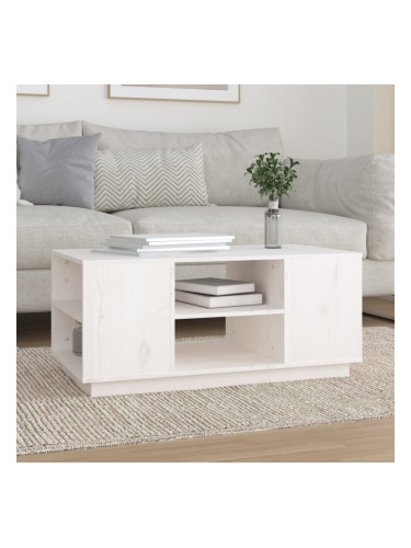 Sonata H Кафе маса, бяла, 90x49x40,5 см, борово дърво масив