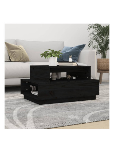 Sonata H Кафе маса, черна, 80x55x40,5 см, борово дърво масив