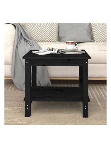 Sonata H Кафе маса, черна, 50x50x45 см, борово дърво масив