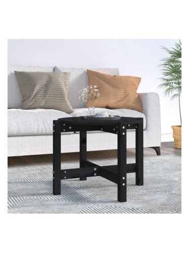 Sonata H Кафе маса, черна, Ø 62,5x45 см, борово дърво масив