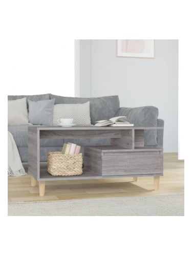 Sonata H Маса за кафе, сив сонома, 90x49x45 см, инженерно дърво