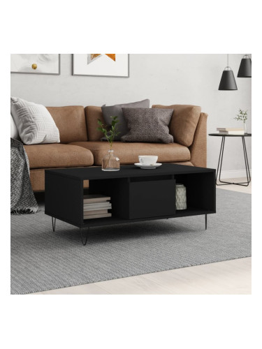 Sonata H Кафе маса, черна, 90x50x36,5 см, инженерно дърво