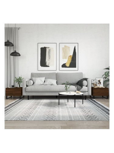 Sonata H Холни маси, 2 бр, Кафяв дъб, 50x46x35 см, инженерно дърво