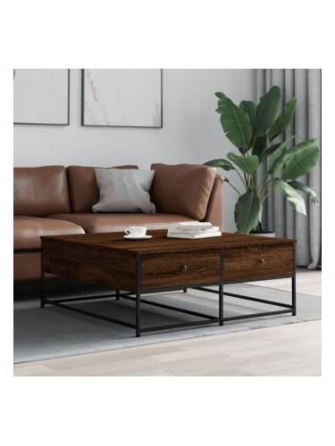 Sonata H Кафе маса, кафяв дъб, 100x99x40 см, инженерно дърво