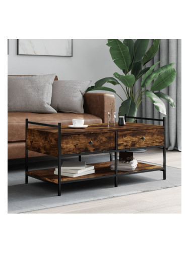 Sonata H Кафе маса, опушен дъб, 99x50x50 см, инженерно дърво