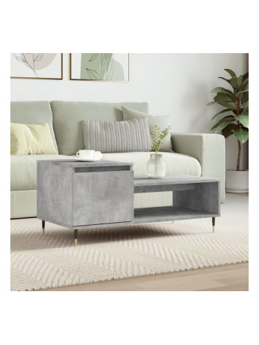 Sonata H Кафе маса, бетонно сива, 100x50x45 см, инженерно дърво