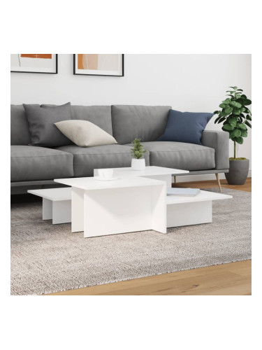 Sonata H Маси за кафе, 2 бр, бели, инженерно дърво