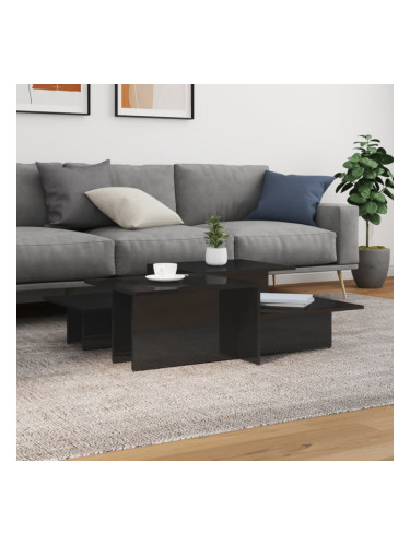 Sonata H Маси за кафе, 2 бр, черен гланц, инженерно дърво