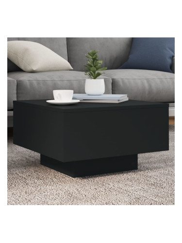 Sonata H Маса за кафе с LED осветление, черна, 55x55x31 см