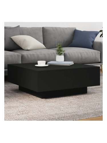 Sonata H Маса за кафе с LED осветление, черна, 80x80x31 см