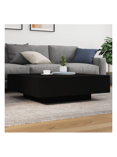 Sonata H Кафе маса, черна, 100x100x31 см, инженерно дърво