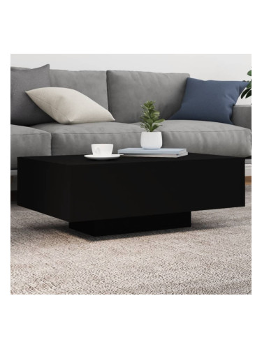 Sonata H Маса за кафе с LED осветление, черна, 85x55x31 см