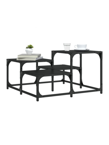 Sonata H Кафе маса, черна, 68x68x40 см, инженерно дърво