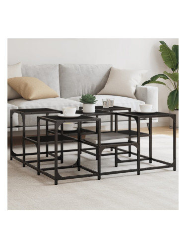 Sonata H Кафе маса, черна, 91x91x40 см, инженерно дърво