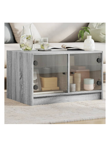 Sonata H Маса за кафе със стъклени врати, сив сонома, 68x50x42 см