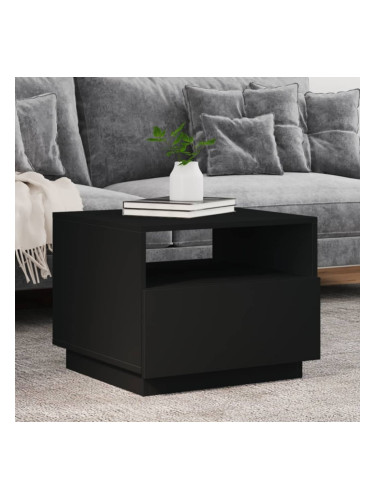 Sonata H Маса за кафе с LED осветление, черна, 50x49x40 см