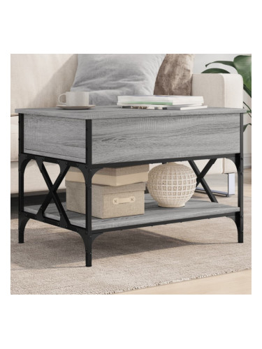 Sonata H Кафе маса, сив сонома, 70x50x50 см, инженерно дърво и метал