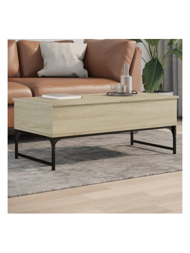 Sonata H Кафе маса, дъб сонома, 100x50x40 см, инженерно дърво и метал