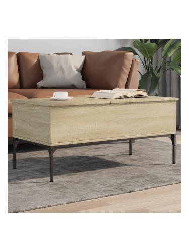 Sonata H Кафе маса, дъб сонома, 100x50x45 см, инженерно дърво и метал