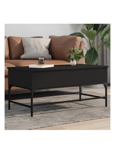 Sonata H Маса за кафе, черна, 100x50x45 см, инженерно дърво и метал