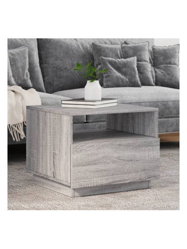 Sonata H Маса за кафе с LED осветление, сив сонома, 50x49x40 см