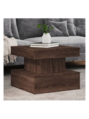 Sonata H Маса за кафе с LED осветление, кафяв дъб, 50x50x40 см