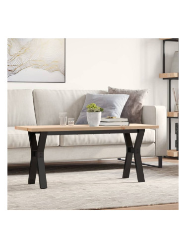Sonata H Кафе маса Y-образна рамка 110x40x45,5 см бор масив и чугун