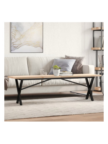 Sonata H Кафе маса X-образна рамка 160x40x45,5 см бор масив и чугун