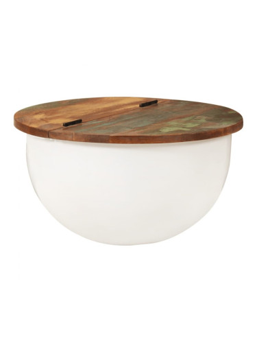 Sonata H Маса за кафе, бяла, 50x27 см, регенерирано дърво масив