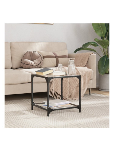 Sonata H Маса за кафе с прозрачен стъклен плот 40x40x40 см стомана