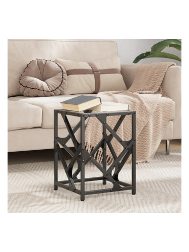 Sonata H Маса за кафе с прозрачен стъклен плот 30x30x41 см стомана