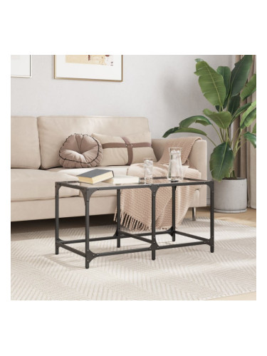 Sonata H Маса за кафе с прозрачен стъклен плот 78,5x40x40 см стомана