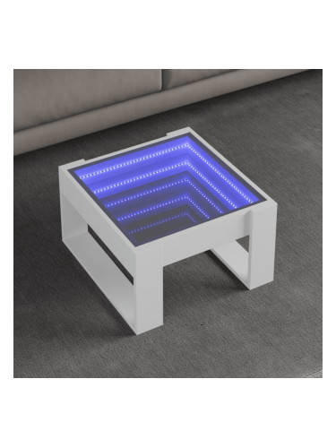 Sonata H Маса за кафе с Infinity LED бяла 50x53x30 см