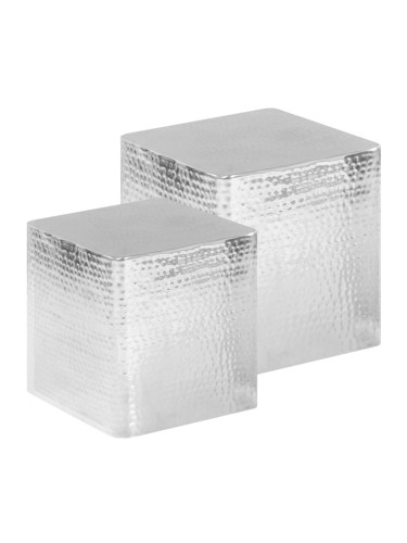 Sonata H Маси за кафе, 2 бр, сребристи, алуминий