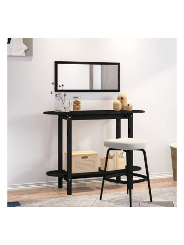 Sonata H Конзолна маса черно 110x40x80 см борово дърво масив