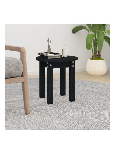 Sonata H Кафе маса, черна, Ø 35x35 см, борово дърво масив