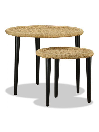 Sonata H Комплект маси за кафе от 2 части, естествена юта