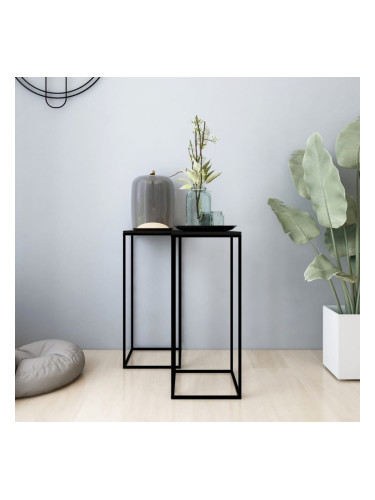 Sonata H Странични маси, 2 бр, черни, стомана