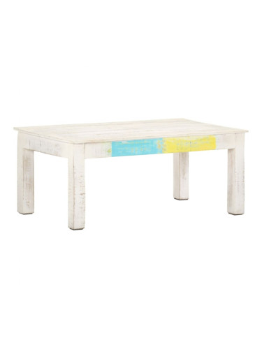 Sonata H Маса за кафе, бяла, 110x60x45 см, мангово дърво масив