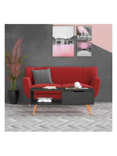 Sonata H Маса за кафе, сива, 100x49,5x43 см, инженерно дърво