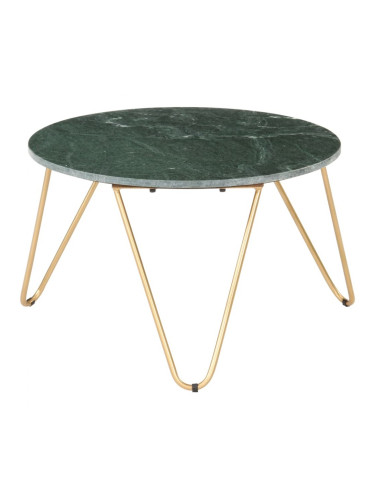 Sonata H Кафе маса зелена 65x65x42 см естествен камък мраморна текстура
