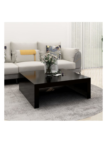 Sonata H Маса за кафе, черна, 100x100x35 см, инженерно дърво