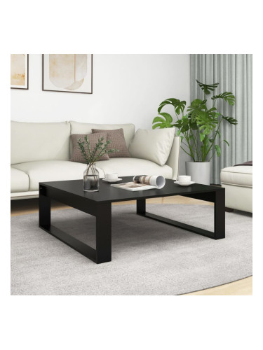 Sonata H Маса за кафе, черна, 100x100x35 см, инженерно дърво