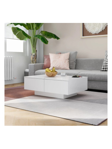 Sonata H Маса за кафе, бяла, 90x60x31 см, инженерно дърво