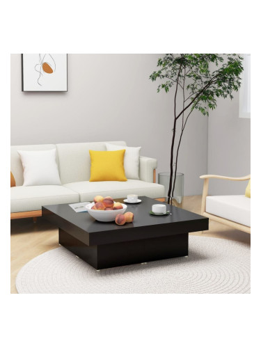 Sonata H Маса за кафе, черна, 90x90x28 см, инженерно дърво