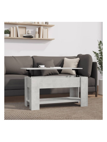 Sonata H Маса за кафе, бетонно сива, 101x49x52 см, инженерно дърво