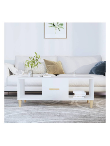 Sonata H Маса за кафе, бяла, 102x50x40 см, инженерно дърво