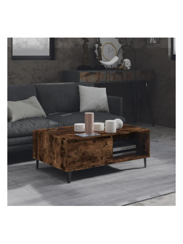 Sonata H Кафе маса, опушен дъб, 90x60x35 см, инженерно дърво