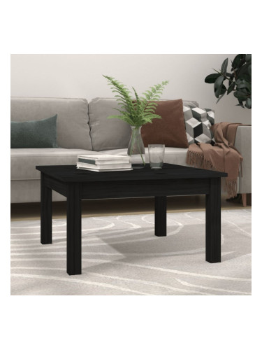 Sonata H Кафе маса, черна, 55x55x30 см, борово дърво масив